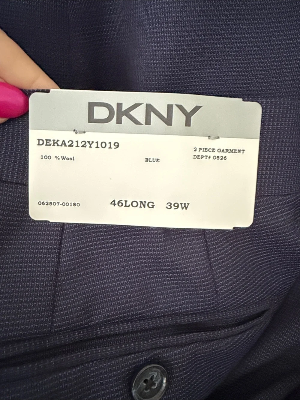 DKNY Men's Navy Two-Button Suit